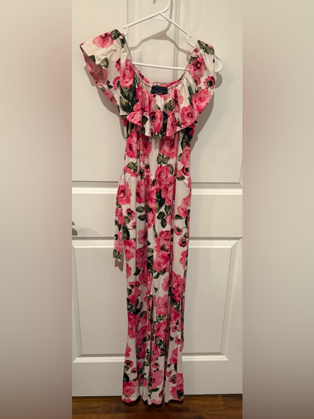 Floral Pink Ruffle Sleeveless Jumpsuit